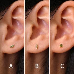 STUDS: Peridot Tiny Stud Earrings • Peridot Birthstone Earrings • Gift For Her • Minimalist Earrings • Birthstone Jewelry • Dainty Earrings
