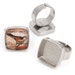 10pcs 18mm steel tone square Pewter base lead free nickel free Blank Tray ring