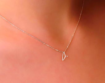 14K Solid Gold Feminist Necklace - Clothing Hanger Design