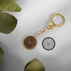 Graduation Gifts, Custom Logo Keychain, Silver Keychain, Personalized College Keychain, University Graduation Keychain, Custom College Gift