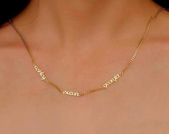 Sterling Silver Multiple Name Necklace: Personalized Family Jewelry