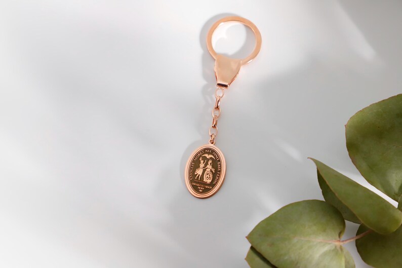 Graduation Gifts, Custom Logo Keychain, Silver Keychain, Personalized