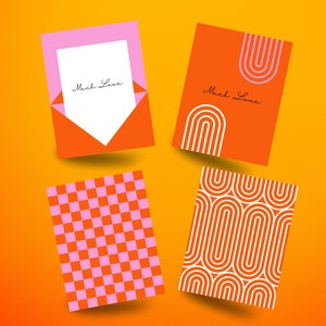 Trendy Fun-Kartenset, Moderne Grußkarten, Stilvolles Kartenset, Spaß-Briefpapier, Kartendesigns, All-Occasion-Karten, Einzigartige Grußkarten