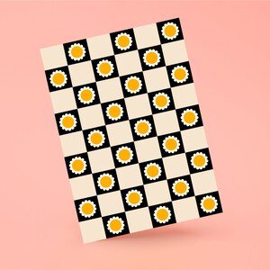 Creme und schwarze Blumen-Karte, Blumen Gruß-Karte, bunte Blumen-Karte, helle und nette Karte, All-Occassion-Karte, trendiges Briefpapier
