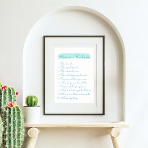 House Rules Wall Print Digital Print Home Decor