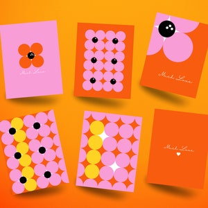 Herz wunderliche Spaß-Karten-Set, Digitaldruck, Spaß Grußkarten-Set, bedruckbares Briefpapier, All-Occasion-Karte, Grußkarten, Blumenkarten-Set