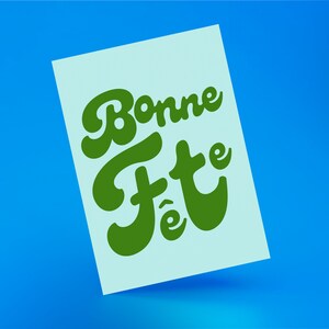 Bonne Fête カード、フランスの誕生日カード、ハッピーバースデーカード、スタイリッシュな誕生日カード、楽しい文房具、誕生日のグリーティングカード
