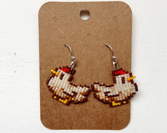 Beaded Stardew Valley Chicken Earring