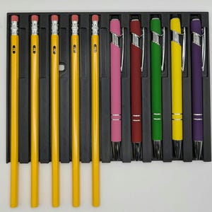 Gabarit de gravure laser stylo et crayon (10 pour 10) Stylos à encre personnalisés Crayon de bois Laser CO2 C02 fibre (modèle inclus)