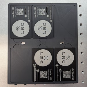 Gabarit de gravure laser pour cartes de visite (6 cartes) Cartes de crédit en métal personnalisées 86 x 54 mm (modèle inclus)