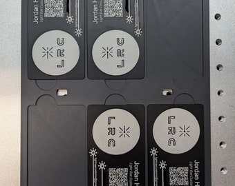 Business Card Laser Engraving Jig: 6-Card Custom Metal Template