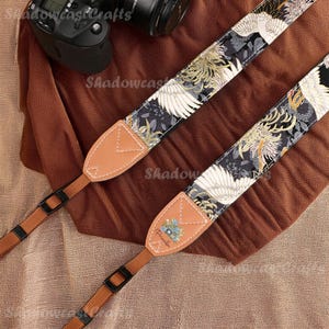 Courroie pour appareil photo en forme de grue, Courroie pour appareil photo avec nom imprimé personnalisé, Courroie pour appareil photo universelle et pratique, Cadeaux pour photographe