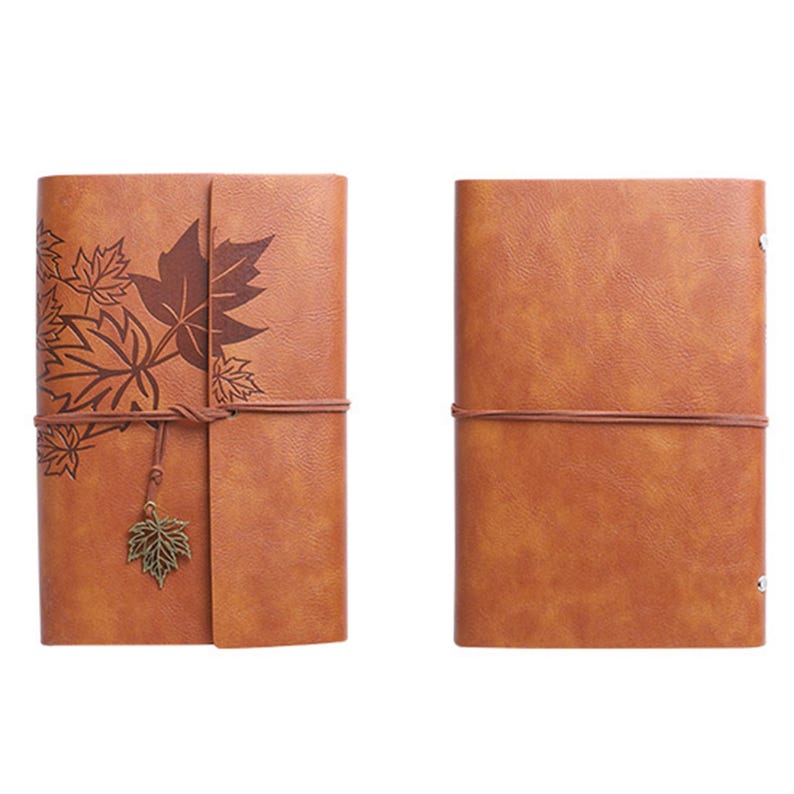 Maple Notebook Vintage Maple Leaf Notebook, Personalized Vegan Leather Notebook ...