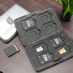 Porte-cartes en métal SD, Cadeau créatif pour photographe, Porte-cartes mémoire minimaliste, Porte-cartes SD personnalisé, Deux couleurs au choix