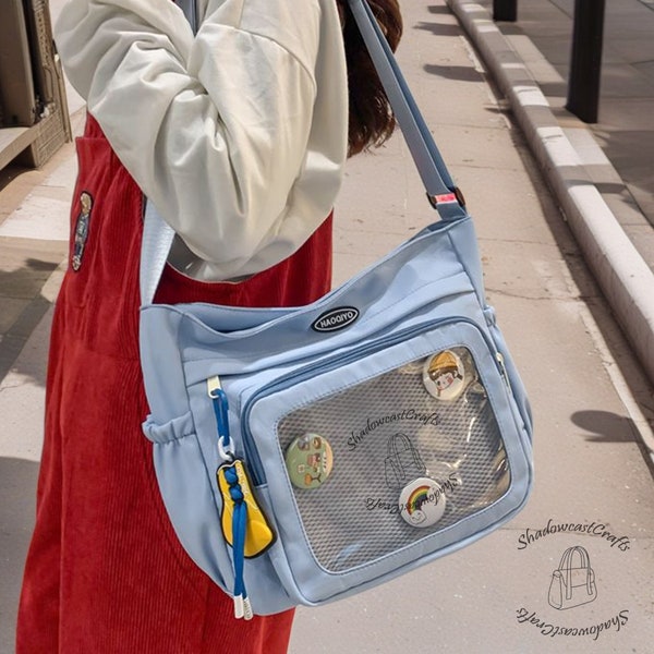 Cartoon Bag, Transparent Crossbody Bag, Crossbody Window Bag, Pin Display Bag, Pin Wallet, Large Capacity Transparent Bag