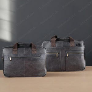 Personalized Genuine Leather Briefcase, Mens Genuine Leather Briefcase, Customized Laptop Bag, Crossbody Bag, Genuine Leather Briefcase