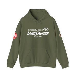Sudadera con capucha para propietarios de Land Cruiser – Logotipos de Toyota Teq y 4WD, mezcla de algodón