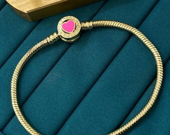 Elegant Design: Handmade Steel Pandora Compatible Bracelet - Perfect Choice for Gift