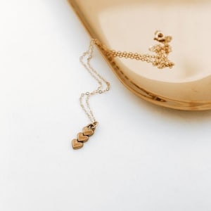 Golden Hearts Necklace For Grandma, Custom Necklace For Mom With 1 - 12 Kids, Dainty Necklace For Mom To Be, Mothers Day Gift for Wife