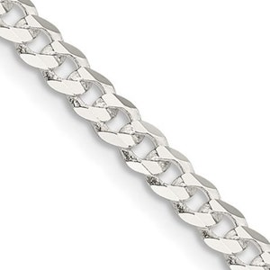 Sterling Silver Diamond Cut Curb Chain for Men Sterling Silver Chain for Dad Diamond Cut Curb Chain for Boyfriend Gift For Husband image 4