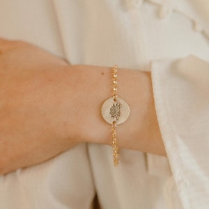 Gold Filled & Sterling Silver BirthFlower Bracelet, Floral Bracelet, Flower Bracelet, Zodiac Bracelet, Birth Month Bracelet, Gift For Mom image 3