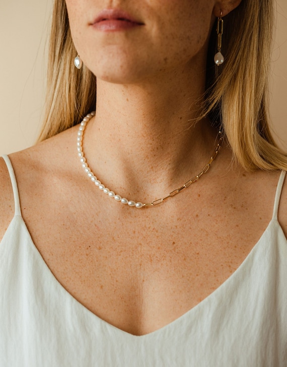 Silver Pearl Paperclip Necklace | Buy Jewellery Online in South Africa