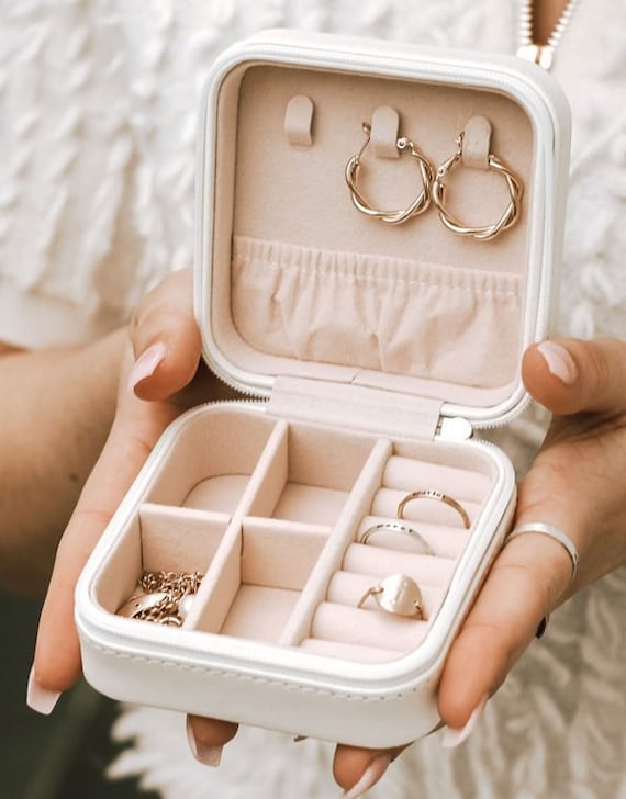 Travel Jewelry Case, 4X4 Square 2 Deep With Zip, Bridesmaid Party Gift, Jewelry  Organizer, Jewelry Box, Wedding Gift, Travel Organizer 