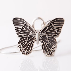Large Butterfly Pendant Handcrafted Fine Silver/PMC3/.999