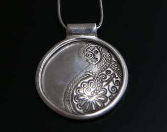 Paisley Floral Pendant Fine Silver/PMC3/.999
