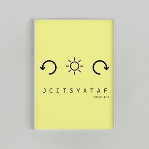 Hebreeën 13:8 - Minimalistische Schrift Digitale Download Muurkunst