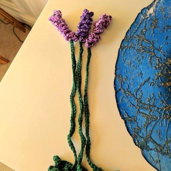 Crochet, bookmark, flower bookmark, crochet flower bookmark, lilac