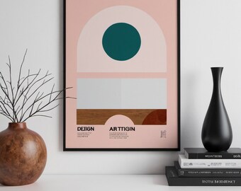 Póster de arte Impresión A3, Póster de diseño de interiores abstracto, Póster contemporáneo, Decoración artística de pared, Regalo único