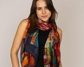 Hummingbird Floral Pure Silk Scarf | Lightweight Luxury Neck Wrap for Women Gift Idea | Luxury Bird Print | Last Few Left | DLUX Australia