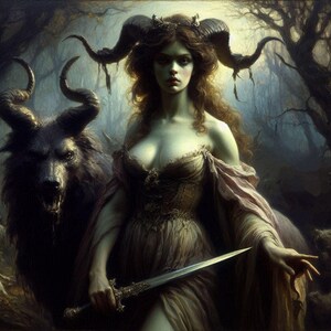 Demoness of Retribution and Hellhound Spirit Companion PDF 3700+ Words + Poem Instant Digital Download