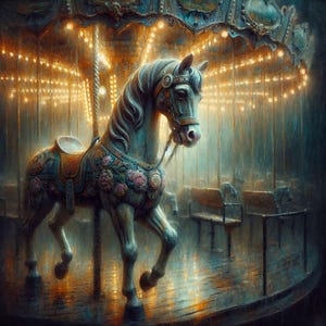 Haunted Carousel Pony Spirit Companion Dreamway Presence Memory Mirror Threshold Guardian, Spirit Signal Emotional Tethering Preconjure