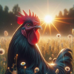 Black Rooster Spirit Companion Gray Arts PDF Instant Digital Download 2000 + Words