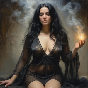 Witch of the Intimate Flame Spirit Companion Enhanced Sensual Energy Centered Emotional Presence Grounding Preconjure