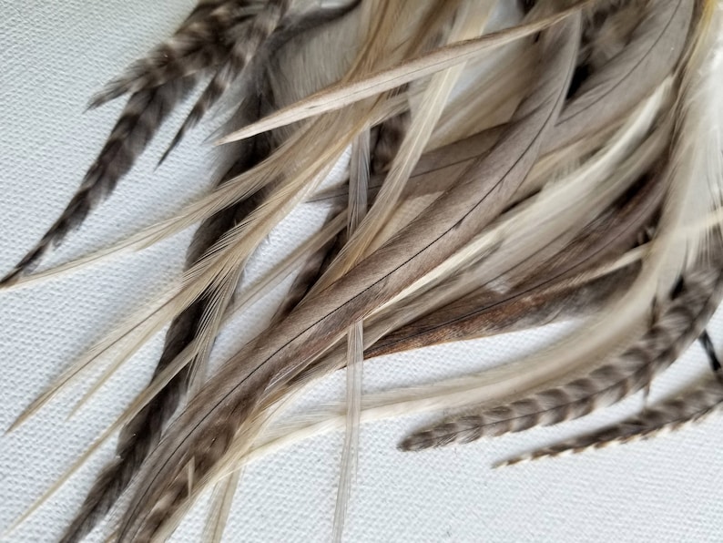 YUMMY SILVER WIDE Feather Hair Extensions Natural Silver Etsy