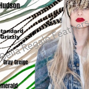 LOOK GOAL 3 Euro Feathers + 3 Beads, Premium Hair Feather Extensions Pick Color Length image 6