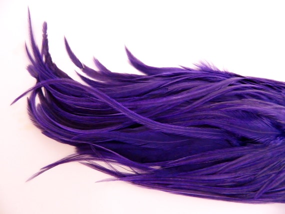 Purple Skinny Feather Hair Extension Long Purple Hair Feather Etsy