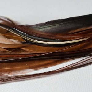 LOWLIGHTS Feather Hair Extension Mix, Thick and Thin Feather Mix Plus 3 Free Crimp Beads, Pick Length Your Quantity for Only 10.00 Per Pack
