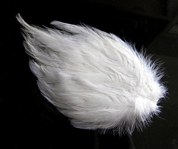 HACKLE FEATHER PAD Natural GREY; Headband//Hats//Hair