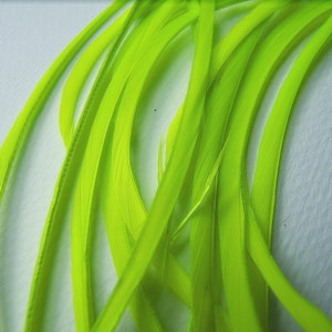CHARTREUSE BRIGHT GREEN Feather Biots, Costume Millinery Floral Jewelry Supplies image 1