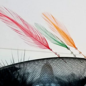 PICK YOUR CLOR Beaded Loose Stripped Coque &quot;Eyelash&quot; Feathers for Jewelry, Costumes Millinery & Fascinators, Assorted Mix Sets