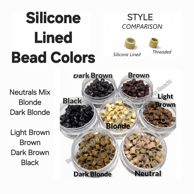 Microanillos de silicona con cuentas de engarce para extensiones de cabello y plumas, Bella Regalo Feathers Mix of all colors