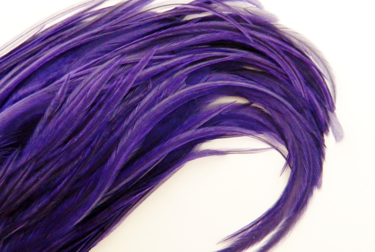 PURPLE WIDE Feather Hair Extension Thick Long Hair Feather Etsy