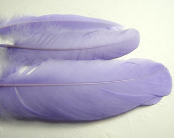 VIOLET Satinette Goose Feathers, Purple Feather Costume Mask Millinery Mermaid Princess