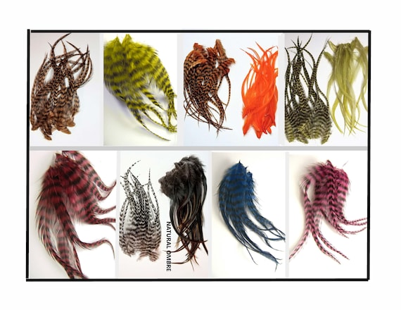 PICK YOUR COLORS 4 to 6" Long Grizzly and Solid Rooster Feathers, Pick Color and Quantity Craft Feathers