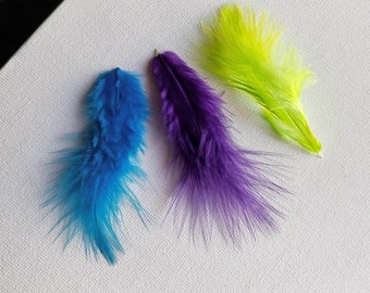 MINI MERMAID Marabou Feathers, Blue Green Purple, Select One Color or Mix All Colors, Bits & Pieces Mini Fluffy Down Feathers Millinery