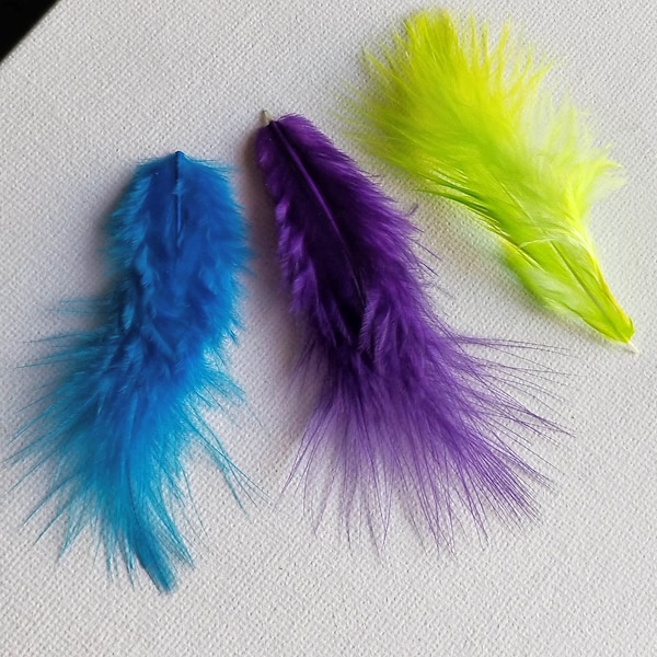 MINI MERMAID Marabou Feathers, Blue Green Purple, Select One Color or Mix All Colors, Bits & Pieces Mini Fluffy Down Feathers Millinery